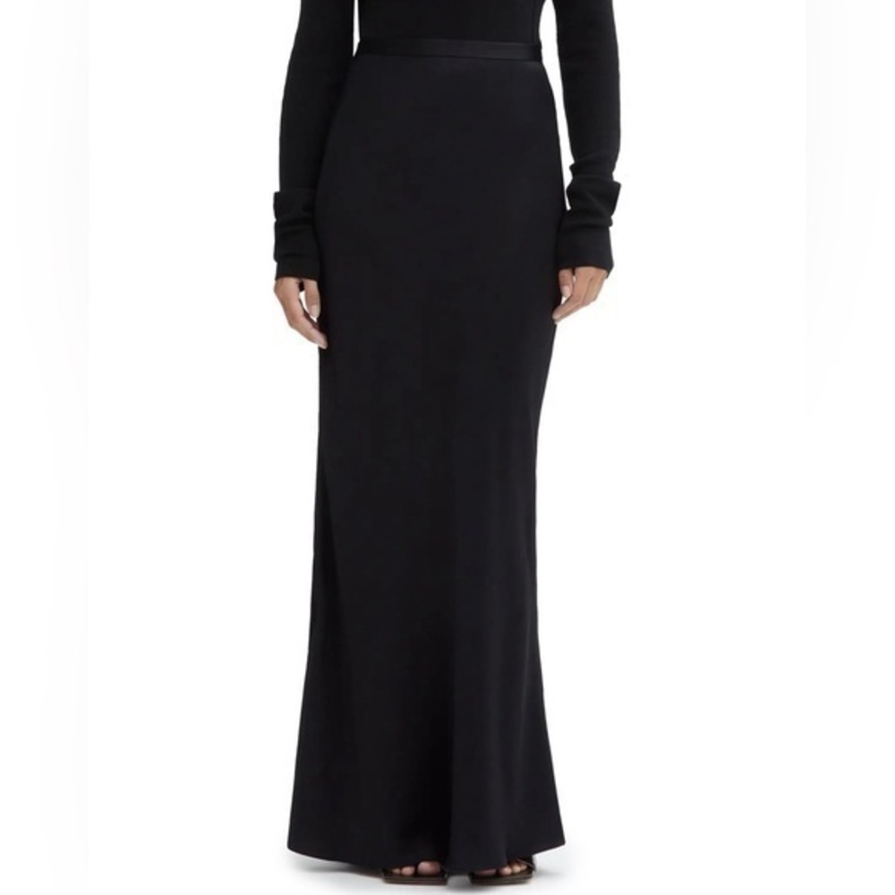 House of Dagmar shiny long skirt maxi skirt black
